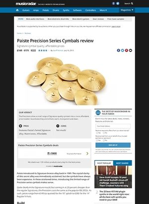 MusicRadar.com Paiste Precision Series Cymbals MusicRadar.com Paiste Precision Series Cymbals