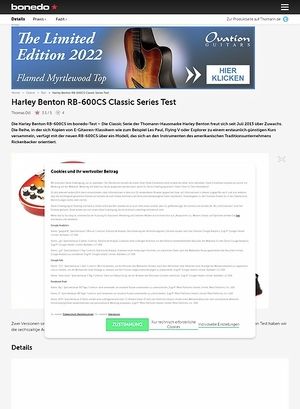 Bonedo.de Harley Benton RB-600CS Classic Series Test Bonedo.de Harley Benton RB-600CS Classic Series Test