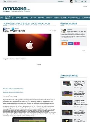 Amazona.de Top News: Apple stellt Logic Pro X vor Amazona.de Top News: Apple stellt Logic Pro X vor