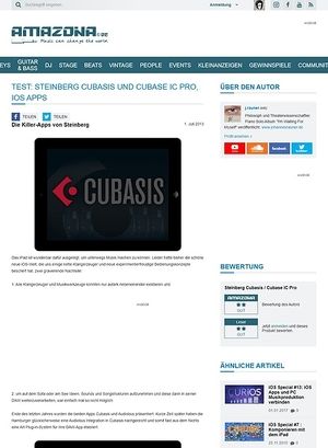 Amazona.de Test: Steinberg Cubasis und Cubase IC Pro, iOS Apps Amazona.de Test: Steinberg Cubasis und Cubase IC Pro, iOS Apps