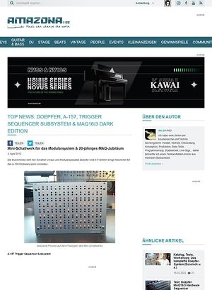 Amazona.de Top News: Doepfer, A-157, Trigger Sequencer Subsystem & MAQ16/3 Dark Edition Amazona.de Top News: Doepfer, A-157, Trigger Sequencer Subsystem & MAQ16/3 Dark Edition