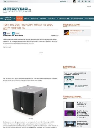 Amazona.de Test: the box, pro Achat 110MA / 112 SUBA Aktiv, Kompakt PA Amazona.de Test: the box, pro Achat 110MA / 112 SUBA Aktiv, Kompakt PA