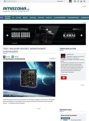 Amazona.de Test: Waldorf Rocket, monophoner Synthesizer Amazona.de Test: Waldorf Rocket, monophoner Synthesizer