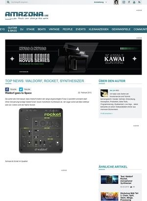 Amazona.de Top News: Waldorf, Rocket, Synthesizer Amazona.de Top News: Waldorf, Rocket, Synthesizer