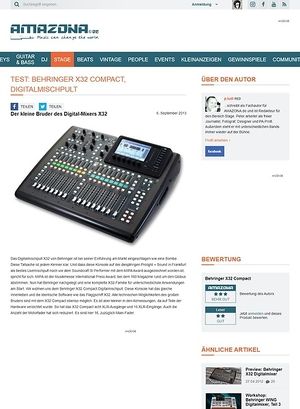 Amazona.de Test: Behringer X32 Compact, Digitalmischpult Amazona.de Test: Behringer X32 Compact, Digitalmischpult