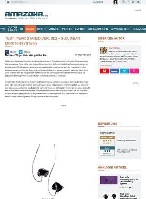 Amazona.de Test: InEar StageDiver, SD2 + SD3, InEar Monitorsysteme Amazona.de Test: InEar StageDiver, SD2 + SD3, InEar Monitorsysteme
