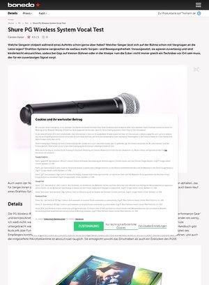 Bonedo.de Shure PG Wireless System Vocal Test Bonedo.de Shure PG Wireless System Vocal Test