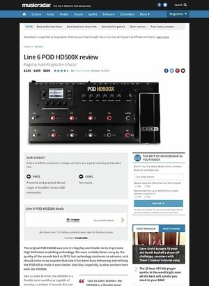 MusicRadar.com Line 6 POD HD500X MusicRadar.com Line 6 POD HD500X
