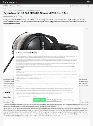 Bonedo.de Beyerdynamic DT-770 Pro (80 Ohm und 250 Ohm) Test Bonedo.de Beyerdynamic DT-770 Pro (80 Ohm und 250 Ohm) Test