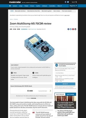 Zoom Multi Stomp MS-70 CDR – Thomann UK