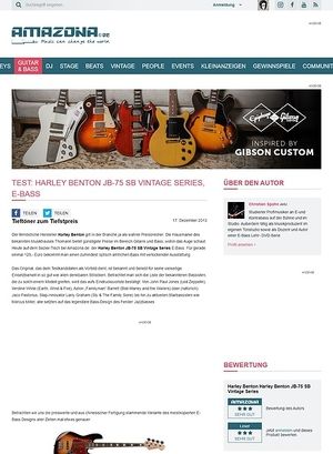 Amazona.de Test: Harley Benton JB-75 SB Vintage Series, E-Bass Amazona.de Test: Harley Benton JB-75 SB Vintage Series, E-Bass