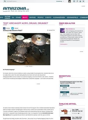 Amazona.de Test: Kirchhoff Acryl Drums, Drumset Amazona.de Test: Kirchhoff Acryl Drums, Drumset