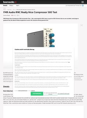 Bonedo.de FMR Audio RNC Really Nice Compressor 500 Test Bonedo.de FMR Audio RNC Really Nice Compressor 500 Test