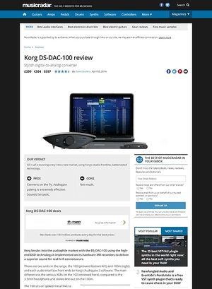 MusicRadar.com Korg DS-DAC-100 MusicRadar.com Korg DS-DAC-100
