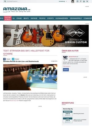 Amazona.de Test: Strymon Big Sky, Effektgerät für Gitarre Amazona.de Test: Strymon Big Sky, Effektgerät für Gitarre