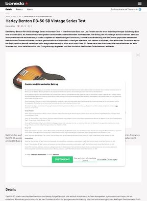 Bonedo.de Harley Benton PB-50 SB Vintage Series Bonedo.de Harley Benton PB-50 SB Vintage Series