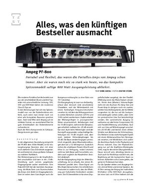Gitarre & Bass Ampeg PF-800, Bass-Head Gitarre & Bass Ampeg PF-800, Bass-Head