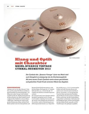 Sticks Meinl Byzance Vintage Cymbal-Neuheiten Sticks Meinl Byzance Vintage Cymbal-Neuheiten