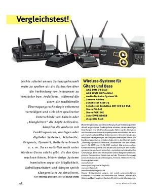 Gitarre & Bass Vergleichstest! Wireless-Systeme für Gitarre und Bass Gitarre & Bass Vergleichstest! Wireless-Systeme für Gitarre und Bass