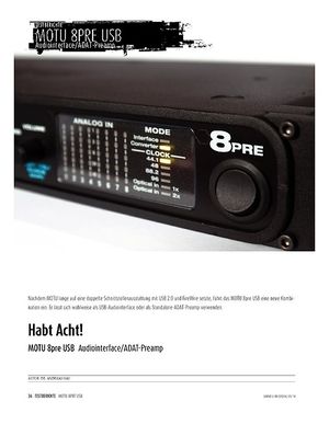 Sound & Recording MOTU 8pre USB - Audiointerface & ADAT-Preamp Sound & Recording MOTU 8pre USB - Audiointerface & ADAT-Preamp