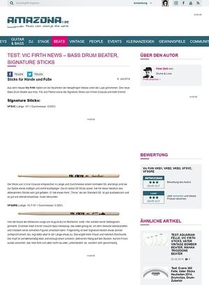 Amazona.de Test: Vic Firth News - Bass Drum Beater, Signature Sticks Amazona.de Test: Vic Firth News - Bass Drum Beater, Signature Sticks