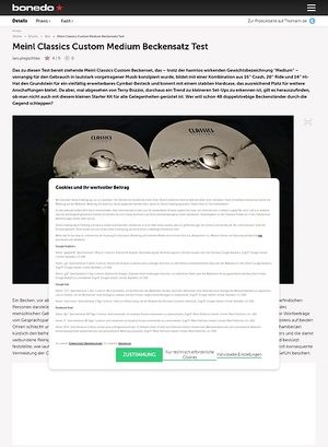 Bonedo.de Meinl Classics Custom Medium Bonedo.de Meinl Classics Custom Medium