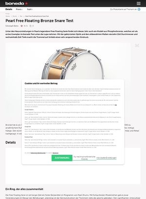 Bonedo.de Pearl Free Floating Bronze Snare Bonedo.de Pearl Free Floating Bronze Snare