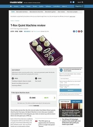 MusicRadar.com T-Rex Quint Machine MusicRadar.com T-Rex Quint Machine