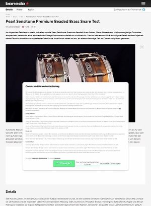 Bonedo.de Pearl Sensitone Premium Beaded Brass Snare Bonedo.de Pearl Sensitone Premium Beaded Brass Snare