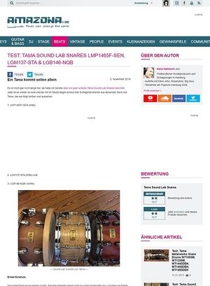 Amazona.de Test: Tama Sound Lab Snares LMP1465F-SEN, LGM137-STA & LGB146-NQB Amazona.de Test: Tama Sound Lab Snares LMP1465F-SEN, LGM137-STA & LGB146-NQB
