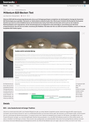 Bonedo.de Millenium B20 Becken Bonedo.de Millenium B20 Becken