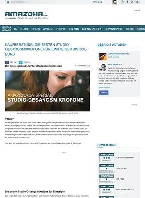 Amazona.de Special: Studio-Gesangsmikrofone Teil 1, Einsteiger bis 300,- Euro