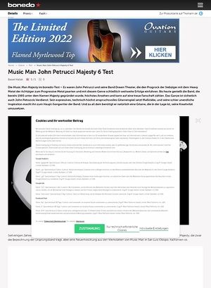 Bonedo.de Music Man John Petrucci Majesty 6 Bonedo.de Music Man John Petrucci Majesty 6