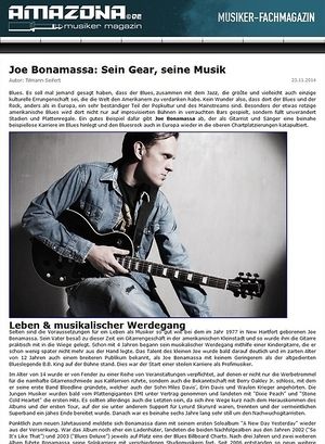 Amazona.de Report: Gitarristen, die Geschichte mach(t)en - Joe Bonamassa Amazona.de Report: Gitarristen, die Geschichte mach(t)en - Joe Bonamassa