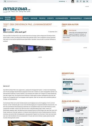 Amazona.de Test: DBX DriveRack PA2, LS-Management Amazona.de Test: DBX DriveRack PA2, LS-Management