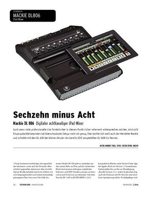 Keyboards Mackie DL 806 - Digitaler achtkanaliger iPad-Mixer Keyboards Mackie DL 806 - Digitaler achtkanaliger iPad-Mixer