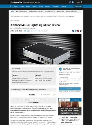MusicRadar.com iConnectMIDI4+ L MusicRadar.com iConnectMIDI4+ L