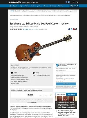 MusicRadar.com Epiphone Lee Malia Les Paul Custom MusicRadar.com Epiphone Lee Malia Les Paul Custom