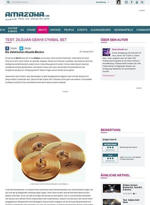 Amazona.de Test: Zildjian Gen16 Cymbal Set Amazona.de Test: Zildjian Gen16 Cymbal Set