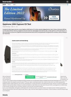 Bonedo.de Epiphone 1984 Explorer EX Bonedo.de Epiphone 1984 Explorer EX