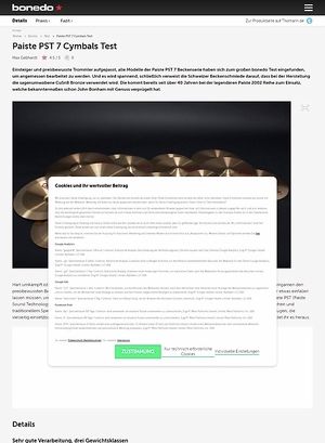 Bonedo.de Paiste PST 7 Cymbals Bonedo.de Paiste PST 7 Cymbals