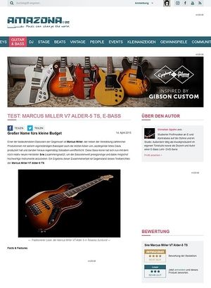 Amazona.de Test: Marcus Miller V7 Alder-5 TS, E-Bass Amazona.de Test: Marcus Miller V7 Alder-5 TS, E-Bass