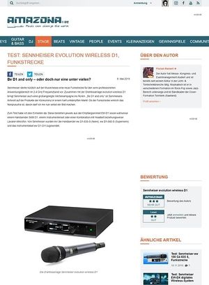 Amazona.de Test: Sennheiser evolution wireless D1, Funkstrecke Amazona.de Test: Sennheiser evolution wireless D1, Funkstrecke