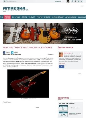 Amazona.de Test: G&L Tribute Asat Junior II IA, E-Gitarre Amazona.de Test: G&L Tribute Asat Junior II IA, E-Gitarre