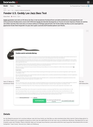 Bonedo.de Fender U.S. Geddy Lee Jazz Bass Bonedo.de Fender U.S. Geddy Lee Jazz Bass