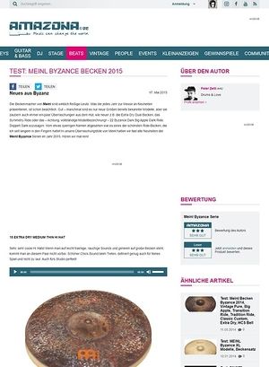 Amazona.de Test: Meinl Byzance Becken 2015 Amazona.de Test: Meinl Byzance Becken 2015