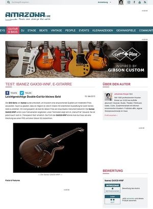 Amazona.de Test: Ibanez GAX30-WNF, E-Gitarre Amazona.de Test: Ibanez GAX30-WNF, E-Gitarre
