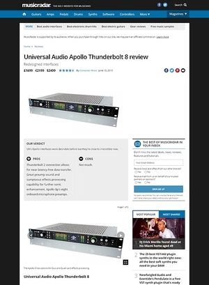 MusicRadar.com Universal Audio Apollo Thunderbolt 8 MusicRadar.com Universal Audio Apollo Thunderbolt 8