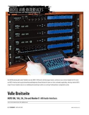 Sound & Recording MOTU 8M, 16A, 24i, 24o und Monitor 8 - Audio-Interfaces mit Netzwerkfähigkeiten Sound & Recording MOTU 8M, 16A, 24i, 24o und Monitor 8 - Audio-Interfaces mit Netzwerkfähigkeiten