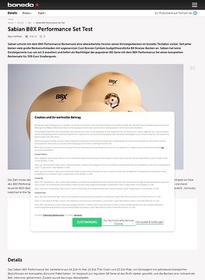 Bonedo.de Sabian B8X Performance Set Bonedo.de Sabian B8X Performance Set